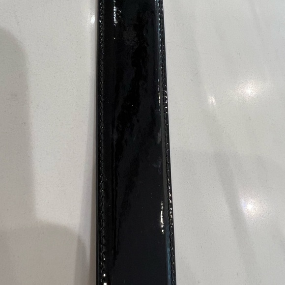 Salvatore FERRAGAMO BLACK/brown patent leather double box belt 95cm - Picture 7 of 12
